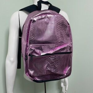 Metropack metallic pink textured bookbag